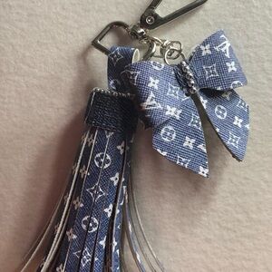 Handmade Denim Tassel Key Holder
